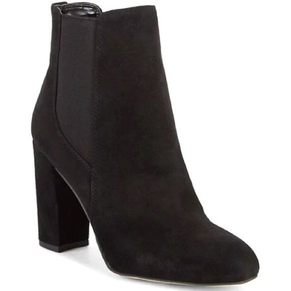 Sam Edelman - Case Booties -  Black Suede Chelsea booties Block heels - size 9 - Picture 1 of 4